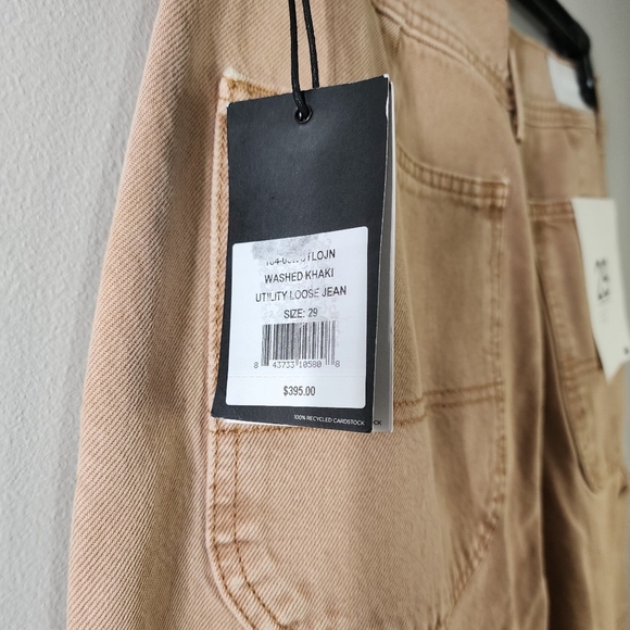 New Re/done Utility Loose Jeans In Washed Khaki - Picture 6 of 7